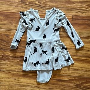 Kyte Baby 12-18 Months Black Cat 🐈‍⬛ Twirl Bodysuit